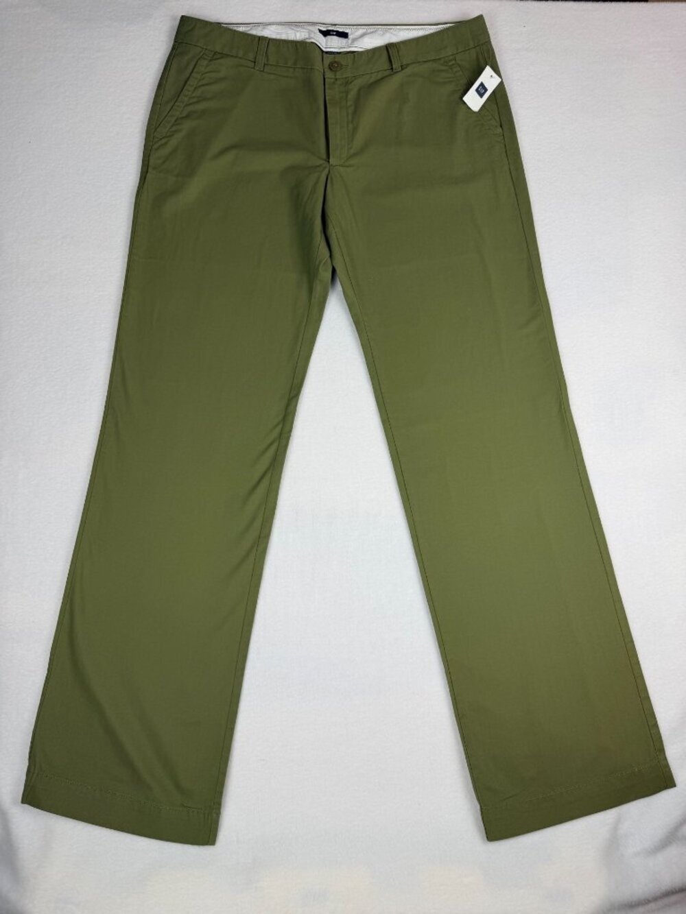 Gap Green Chino Pants Womens Size 14 X-Long 100% Cotton Straight-Leg NWT